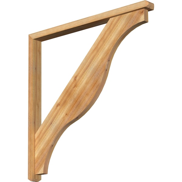Ekena Millwork Funston Craftsman Rough Sawn Bracket w/ Offset Brace, Western Red Cedar, 4"W x 48"D x 48"H BKT0402X48X48FST04RWR - main